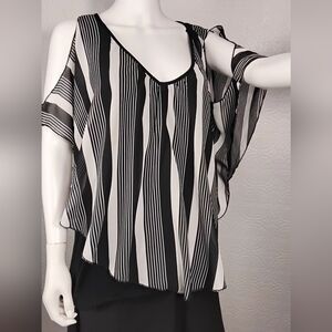 Love J Black and White Striped Blouse
